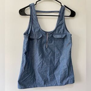 Light denim jean looking tank top